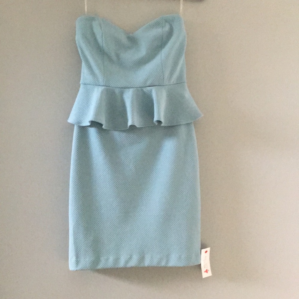 Strapless peplum dress